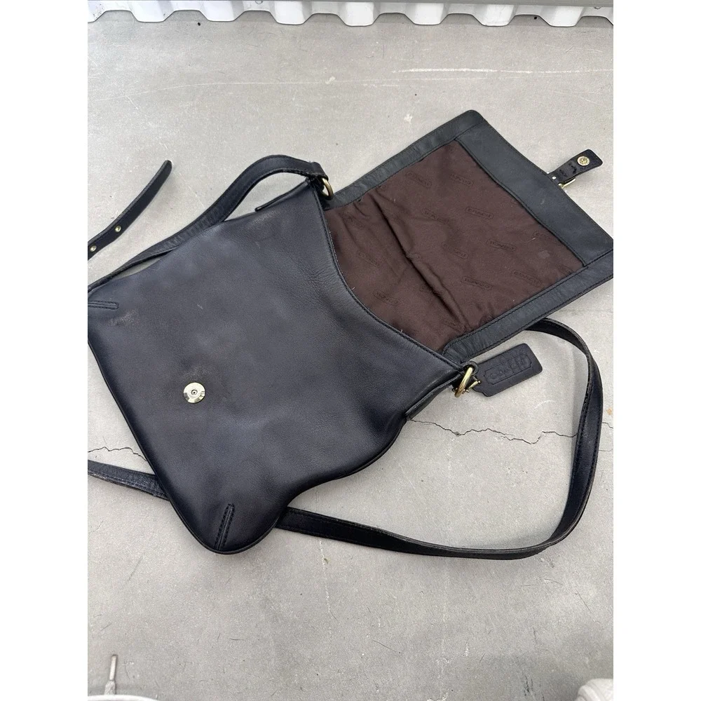 Vintage Coach Legacy, Slim Black Leather Shoulder‎ Bag, Crossbody Purse